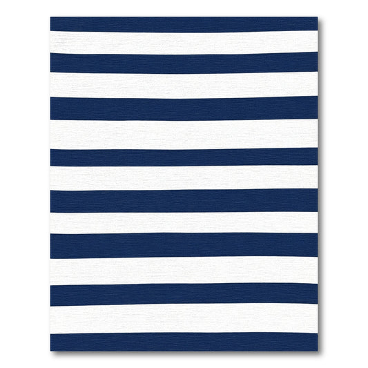 Navy White Horizontal Bar Rug