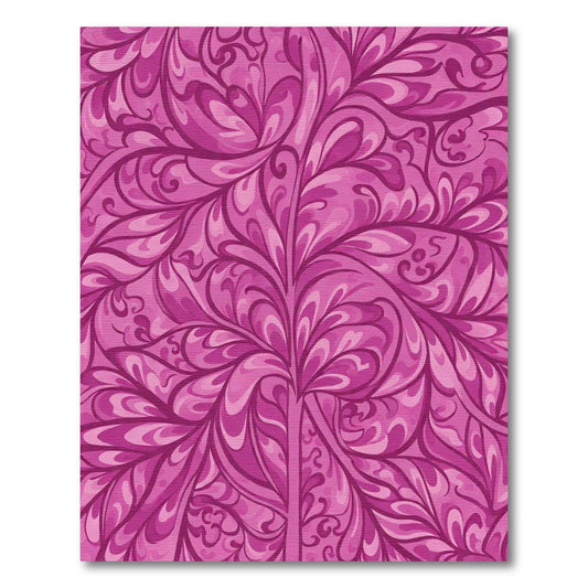 Vibrant Pink Swirling Floral Rug