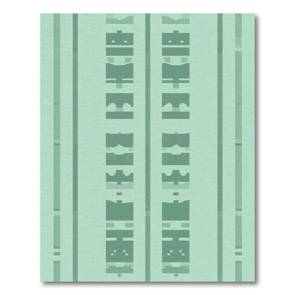Soft Mint Green Geometric Stripe Rug