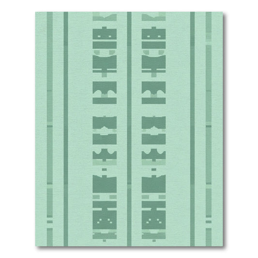 Soft Mint Green Geometric Stripe Rug