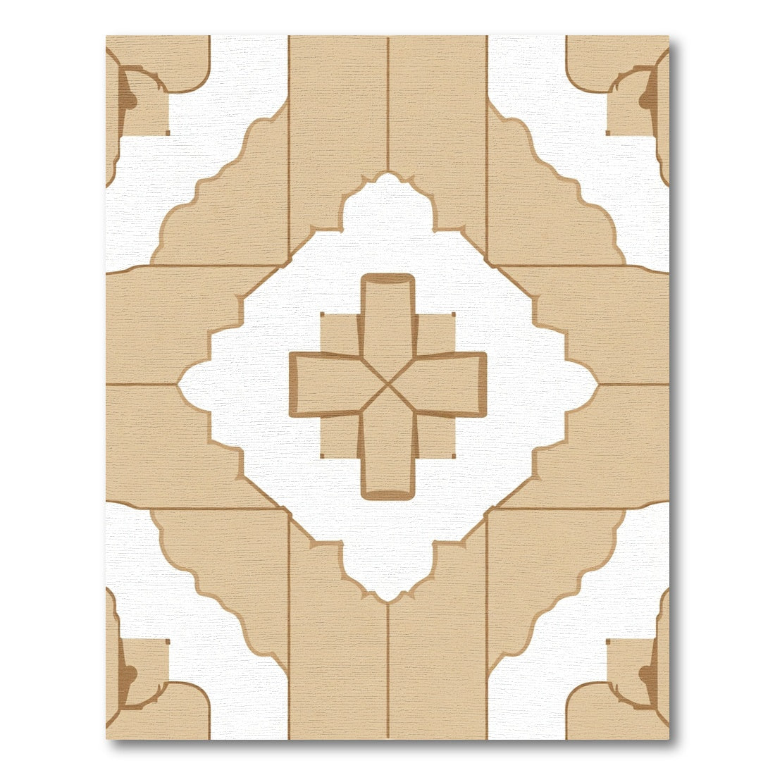 Neutral Earth Tone Arch Medallion Rug