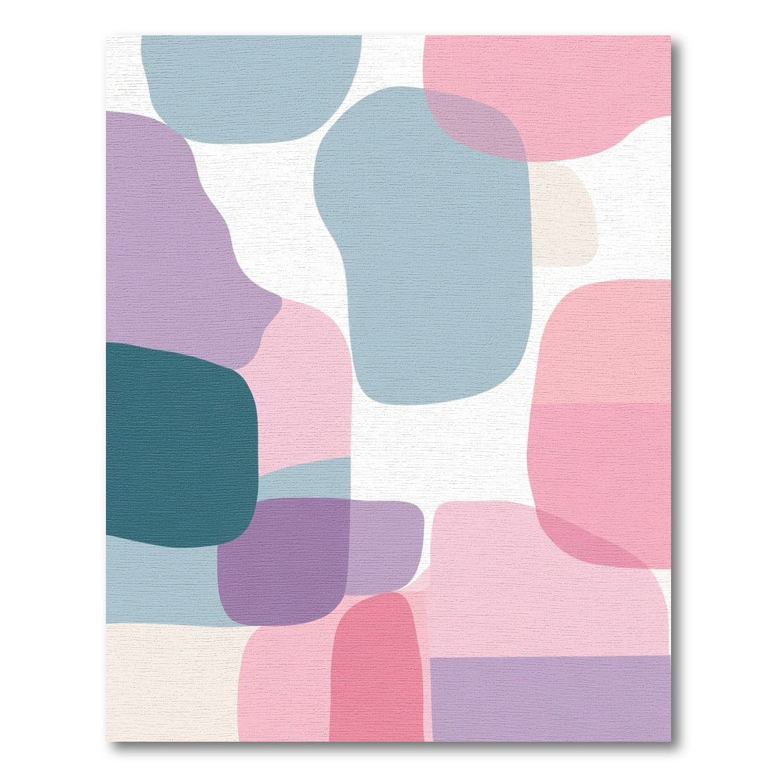 Pastel Pink Blue Organic Shapes Rug