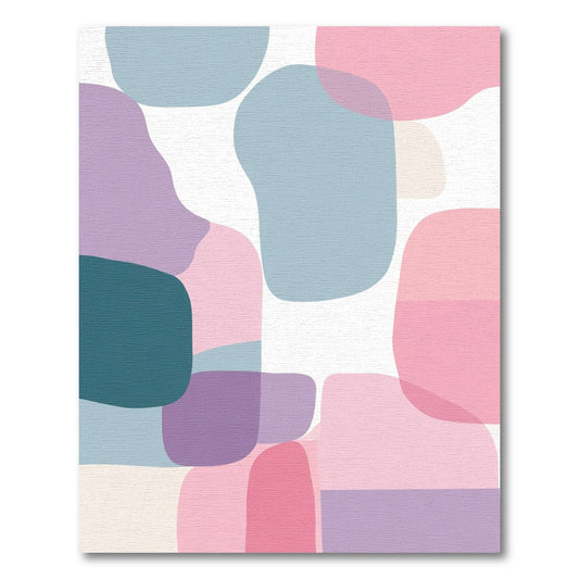 Pastel Pink Blue Organic Shapes Rug