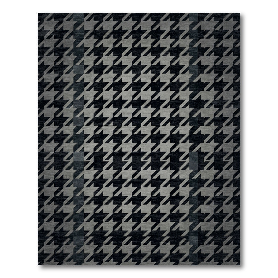 Black Gray Houndstooth Talavera Tile Rug
