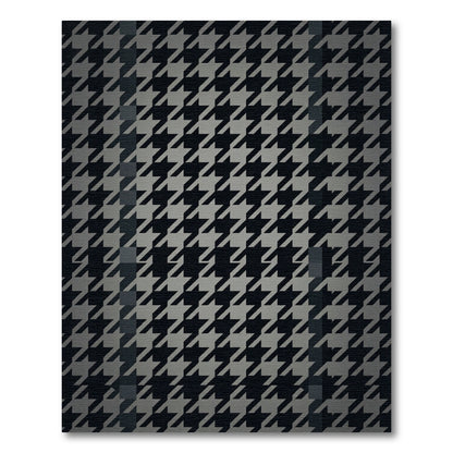 Black Gray Houndstooth Talavera Tile Rug