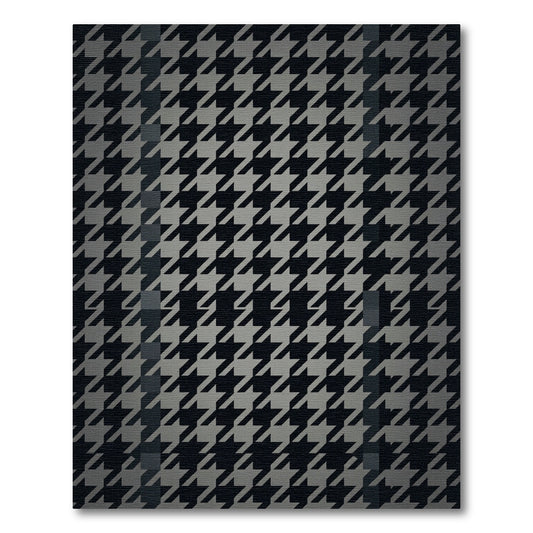 Black Gray Houndstooth Talavera Tile Rug