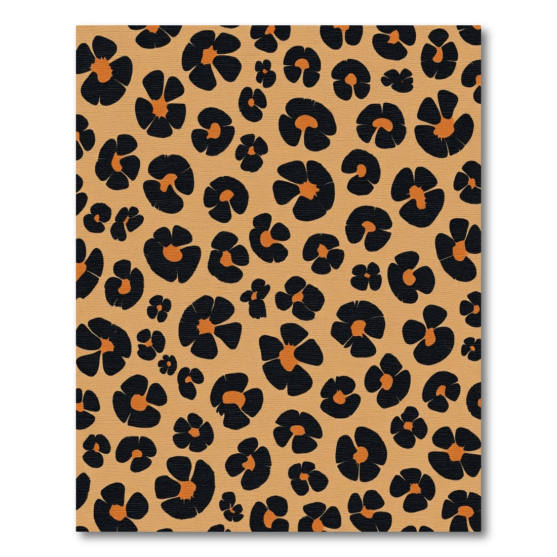 Orange Black Leopard Spot Rug