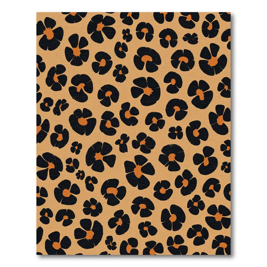 Orange Black Leopard Spot Rug