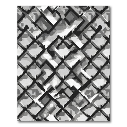 Monochromatic Pixelated Diamond Weave Rug