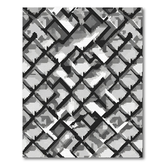 Monochromatic Pixelated Diamond Weave Rug