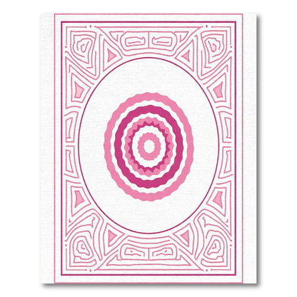 Pink Concentric Scallop Border Rug