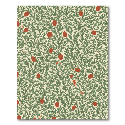 Green Leafy Vines With Red Berries Rug