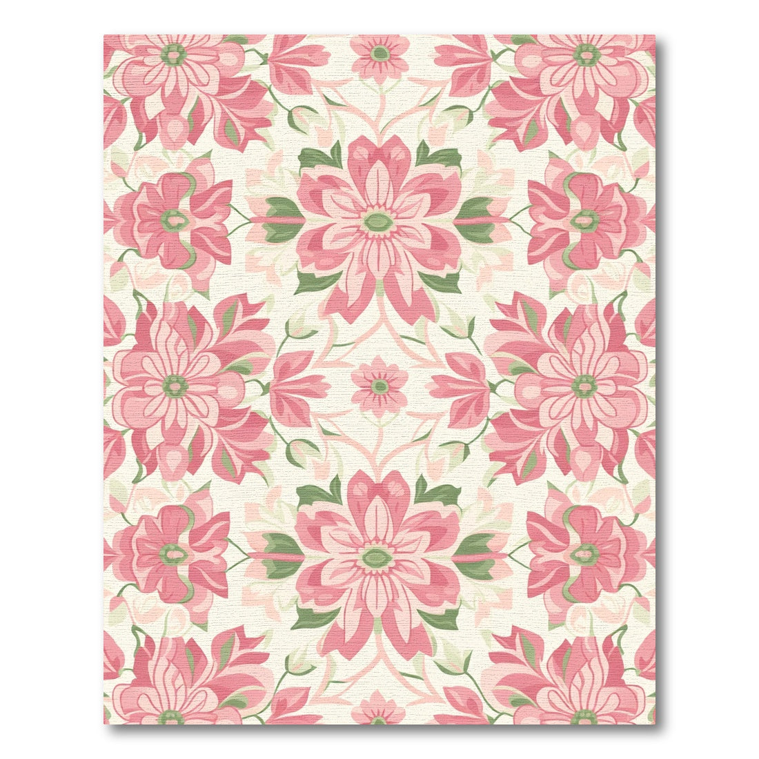 Pale Pink Floral Archway Medallion Rug