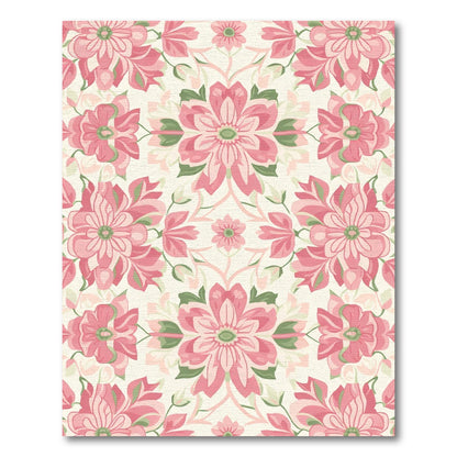 Pale Pink Floral Archway Medallion Rug