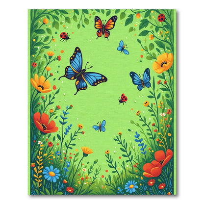 Whimsical Butterfly Garden Bloom Rug