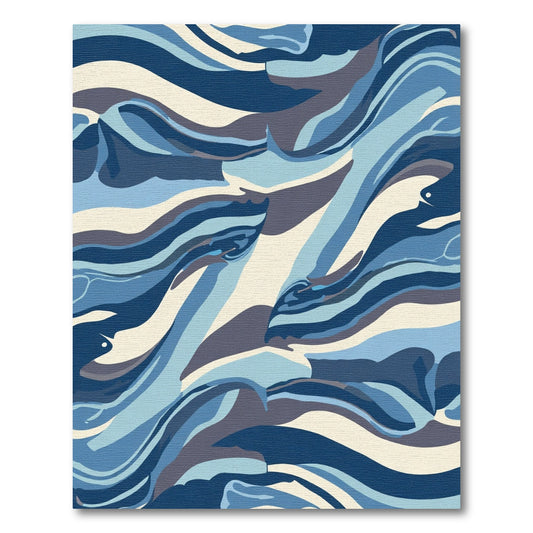 Oceanic Flowing Swirls Rug