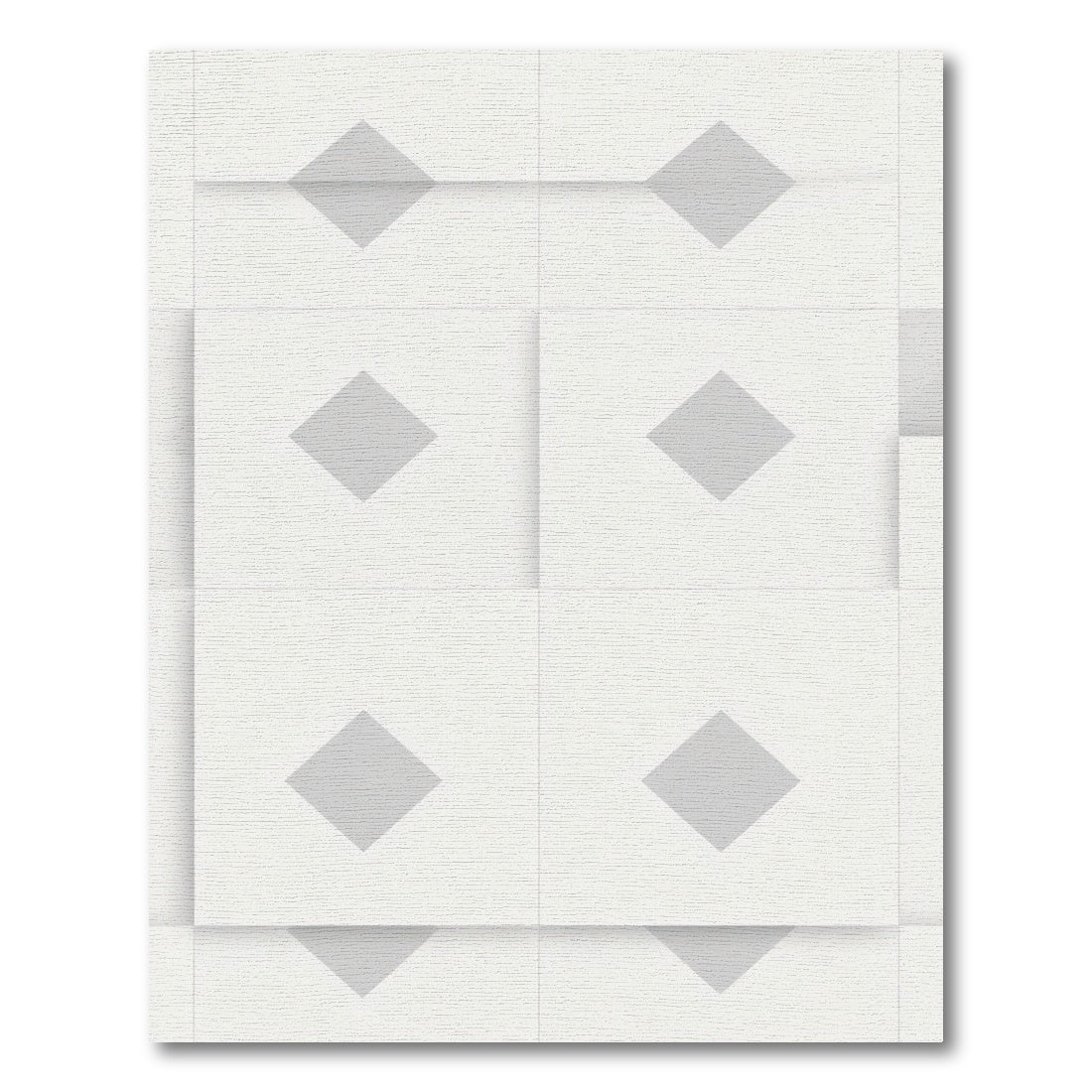 Modern Gray Diamond Geometric Tile Rug