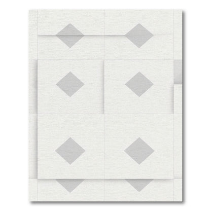 Modern Gray Diamond Geometric Tile Rug