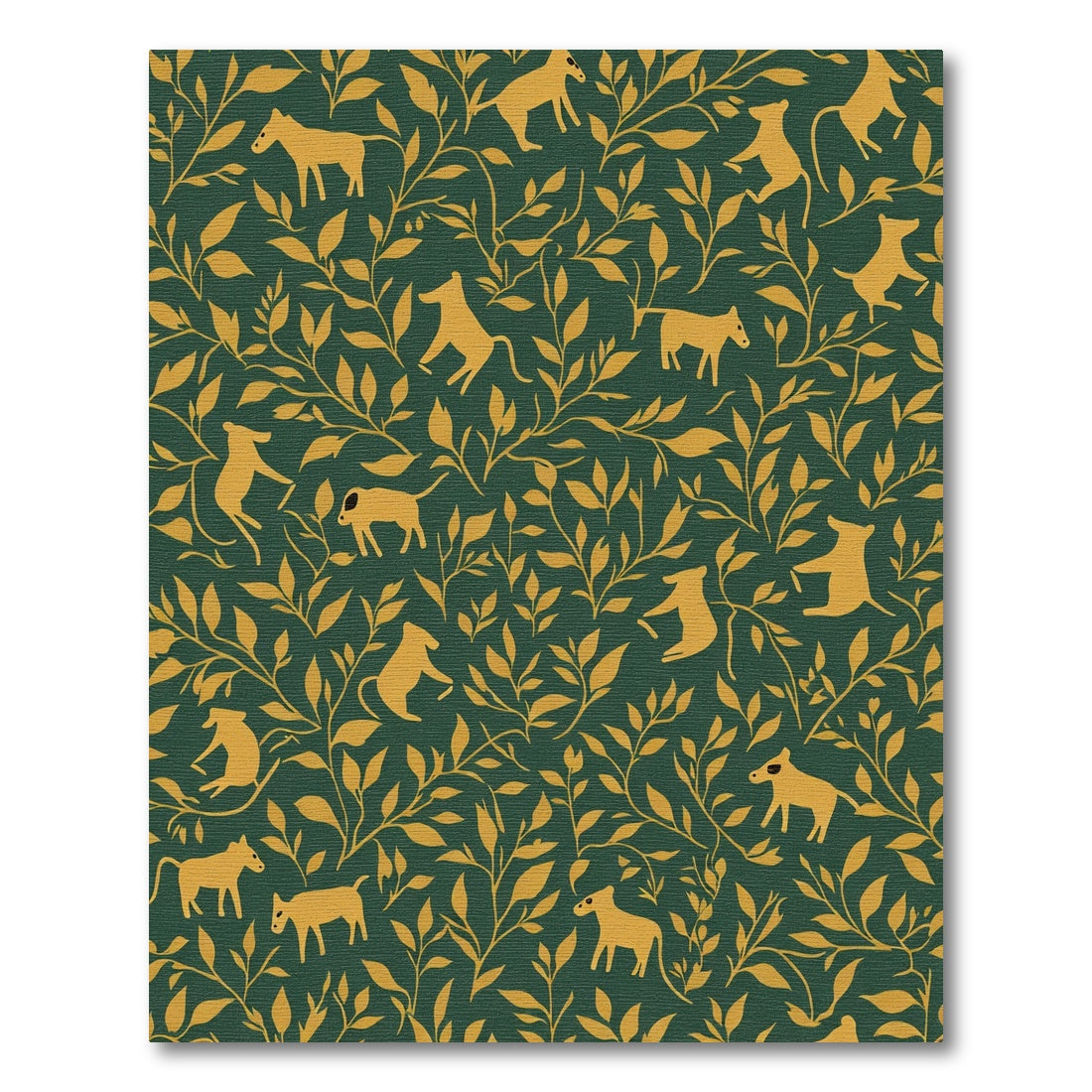 Golden Animals And Branches Rug