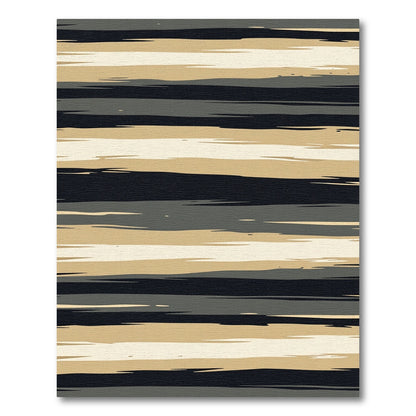 Earthy Tonal Abstract Stripe Rug