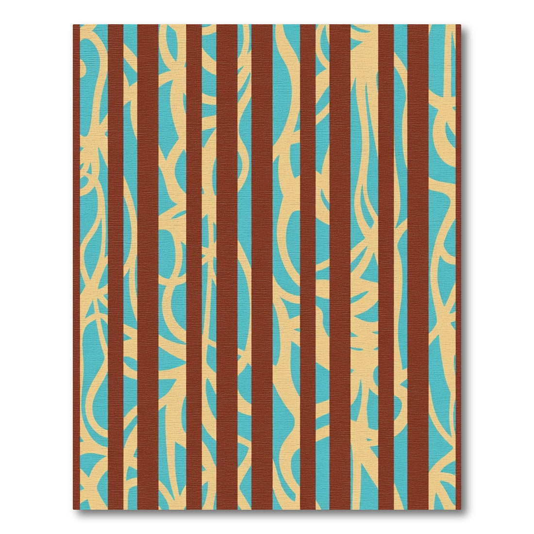 Bold Crimson Striped Abstract Rug