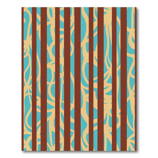 Bold Crimson Striped Abstract Rug