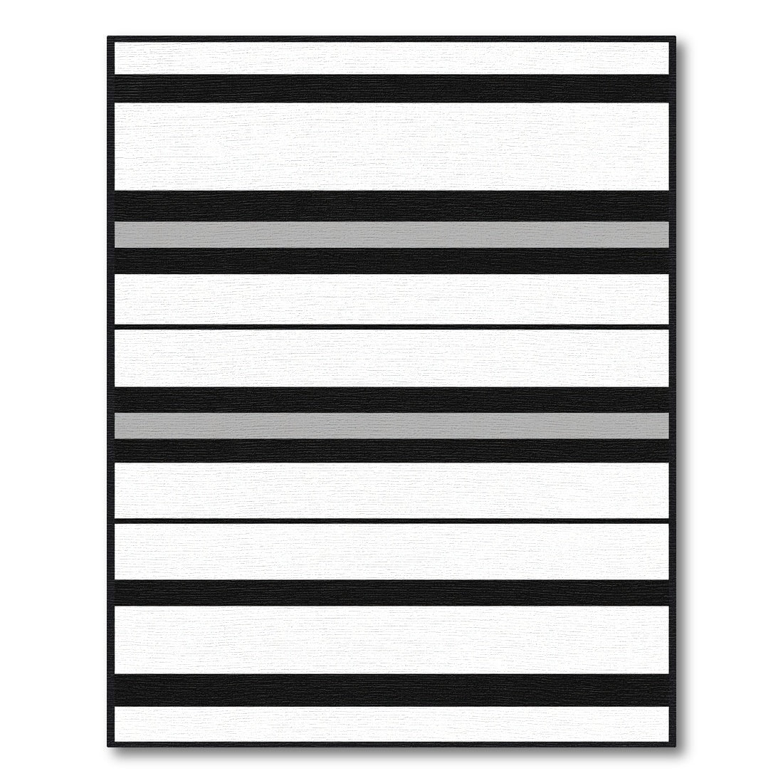 Bold Black White Gray Stripes Rug