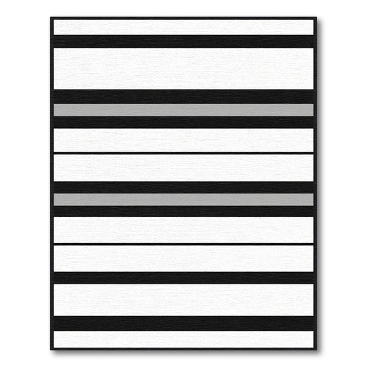 Bold Black White Gray Stripes Rug