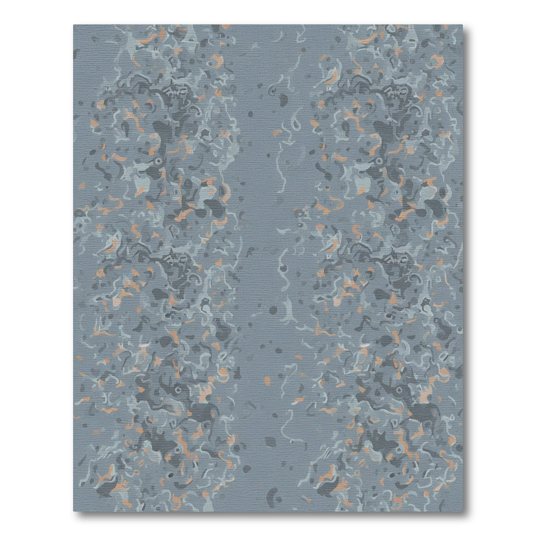 Abstract Coral Gray Organic Flow Rug