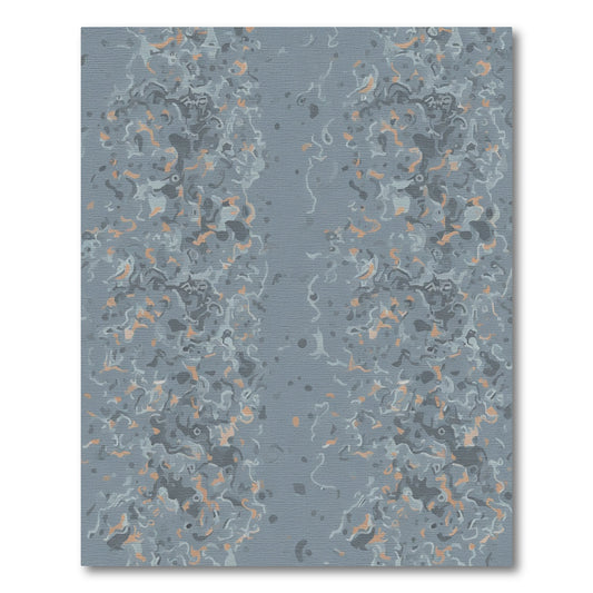 Abstract Coral Gray Organic Flow Rug