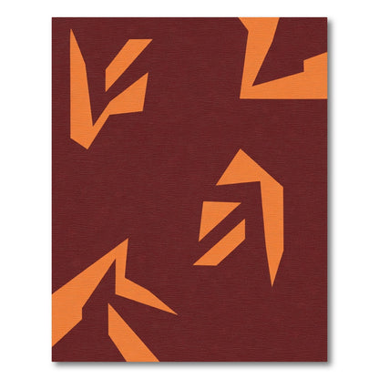 Crimson Orange Abstract Kites Rug