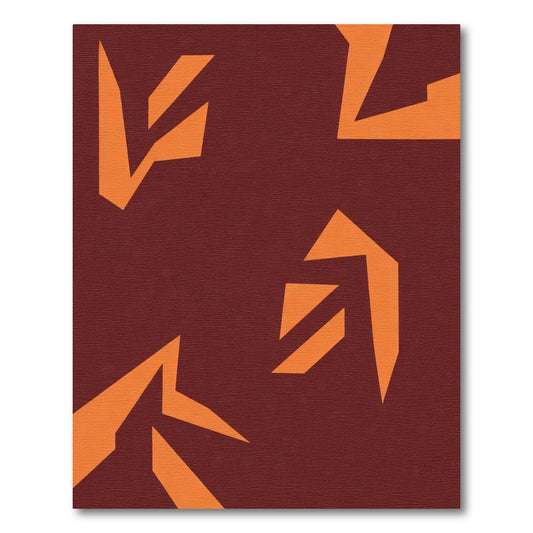 Crimson Orange Abstract Kites Rug