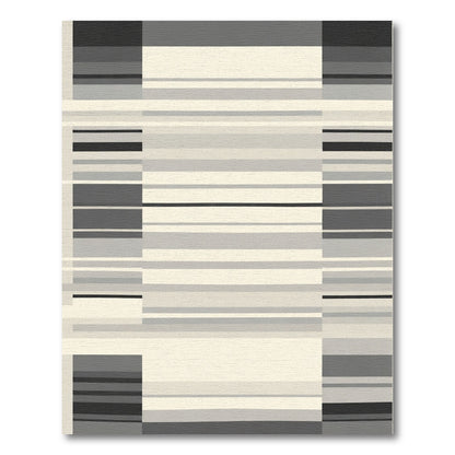 Neutral Tonal Linear Composition Rug