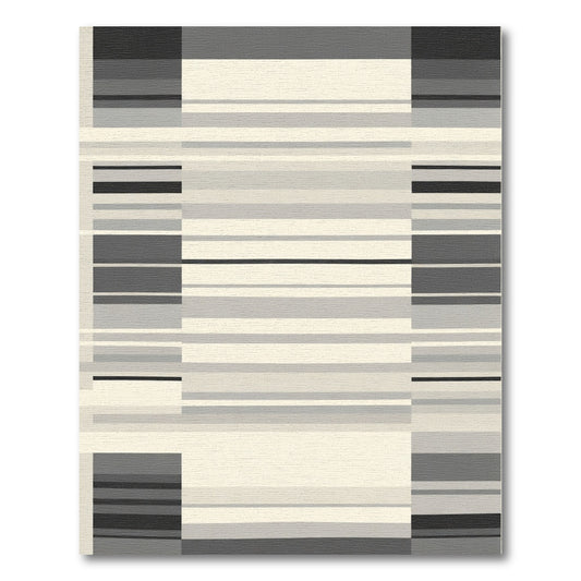 Neutral Tonal Linear Composition Rug