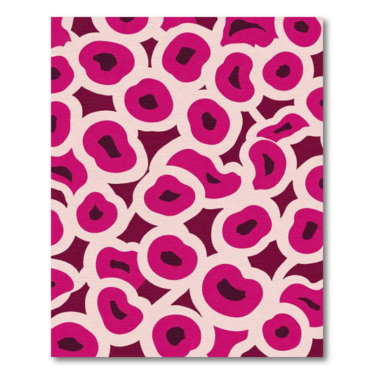 Bold Magenta Rounded Forms Rug