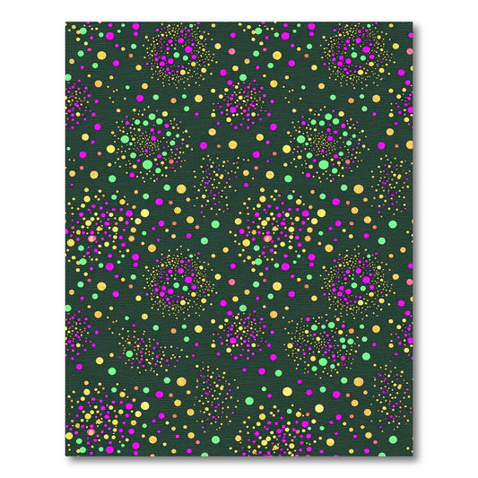 Cosmic Gold and Magenta Confetti Scatter Rug