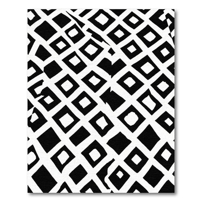 Bold Black White Diamond Overlay Rug