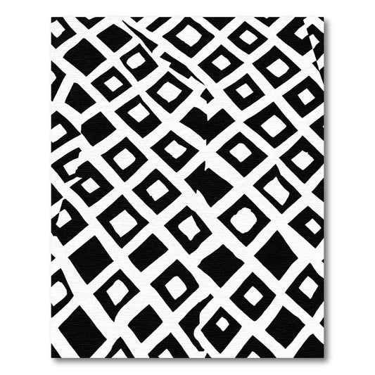Bold Black White Diamond Overlay Rug