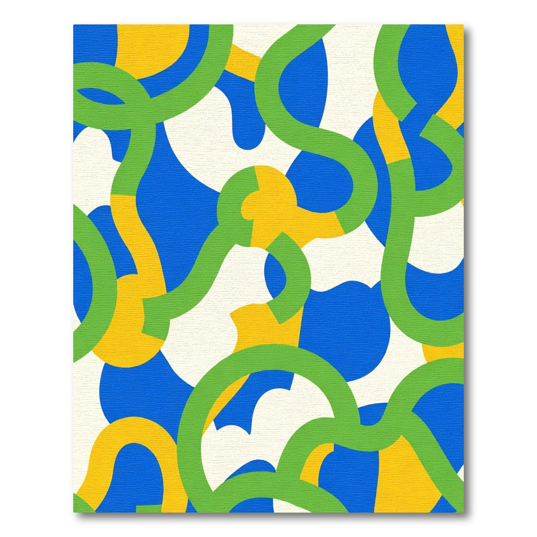 Graphic Green Yellow Blue Abstract Flow Rug