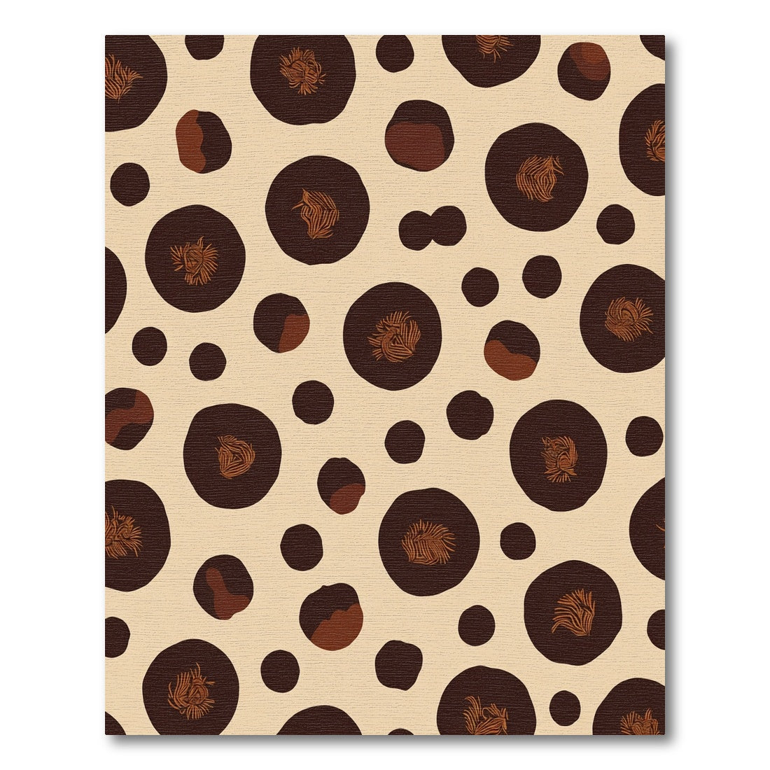 Brown Speckled Round Pebble Rug