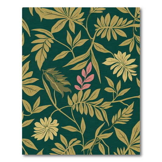 Emerald Jungle Foliage Floral Rug