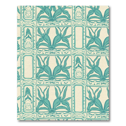 Turquoise Garden Lattice Tile Rug