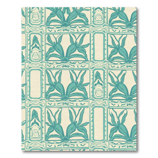 Turquoise Garden Lattice Tile Rug