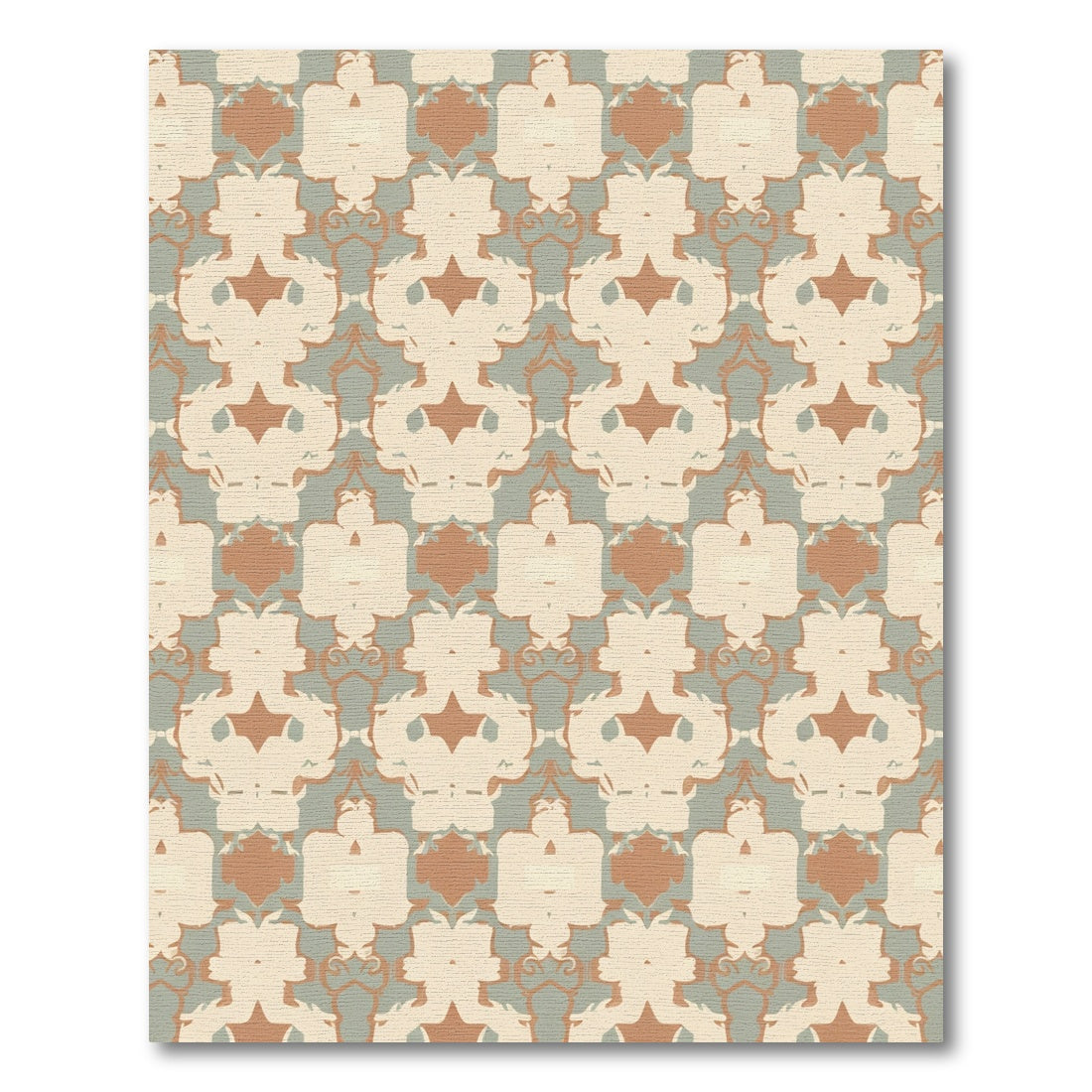 Terra Cotta Ivory Gray Medallion Rug