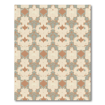 Terra Cotta Ivory Gray Medallion Rug