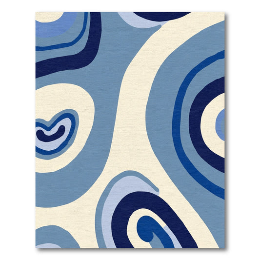 Varying Blue Swirl Abstract Forms Rug