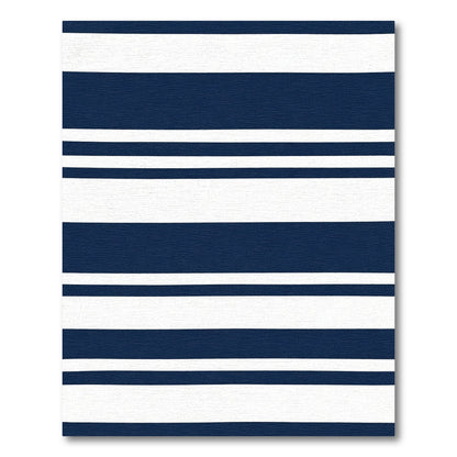Bold Navy And White Banded Stripe Rug