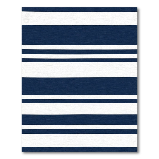 Bold Navy And White Banded Stripe Rug