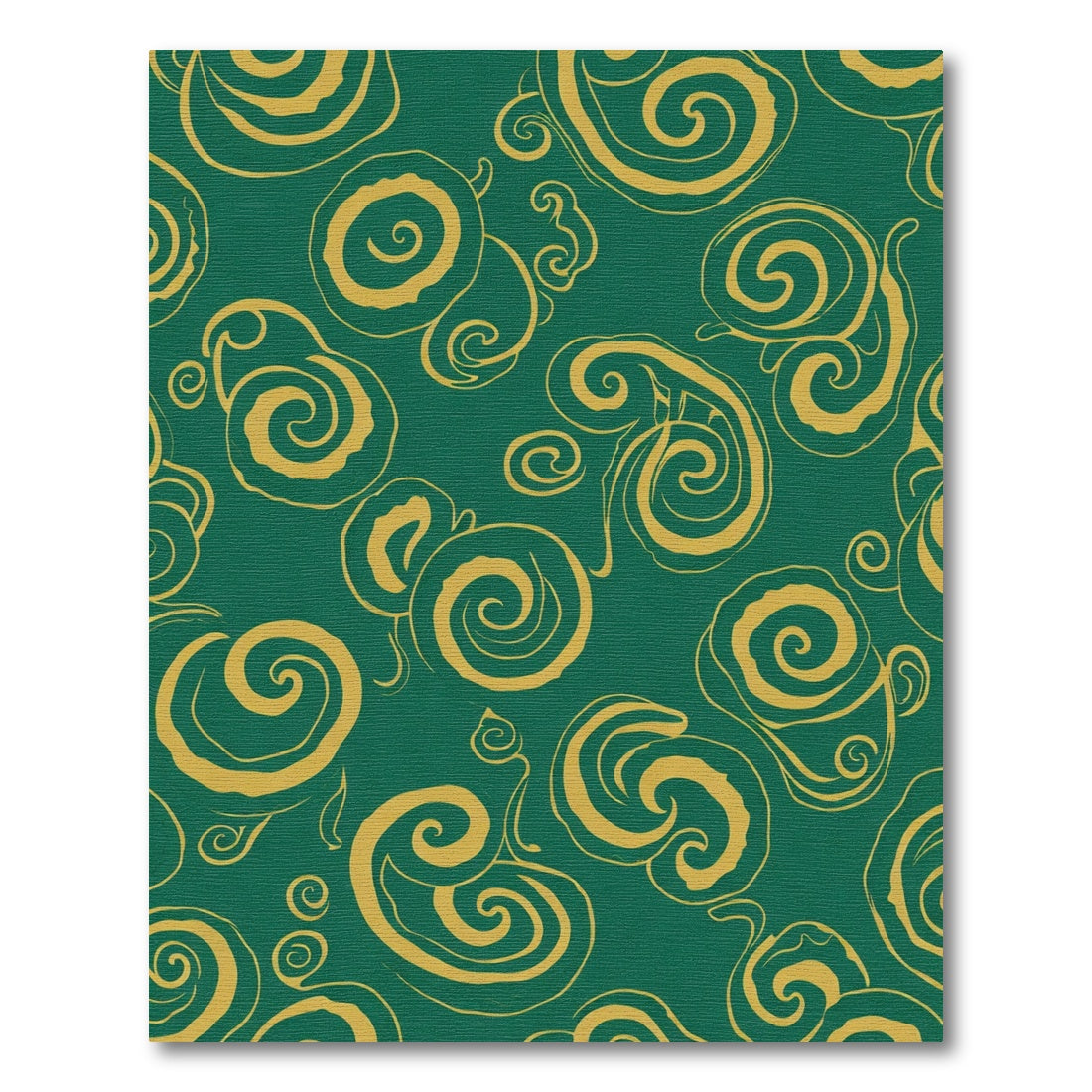 Emerald Gold Swirl Cloud Composition Rug