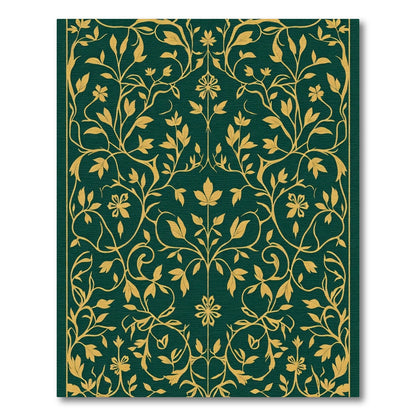 Emerald Gold Vine Woodland Composition Rug